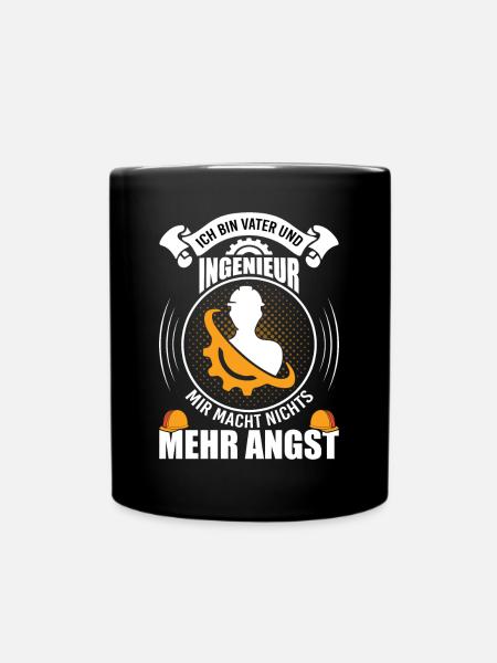 Vater Ingenieur Ingenieurwesen Papa lustiges Motiv - Tasse einfarbig - Schwarz