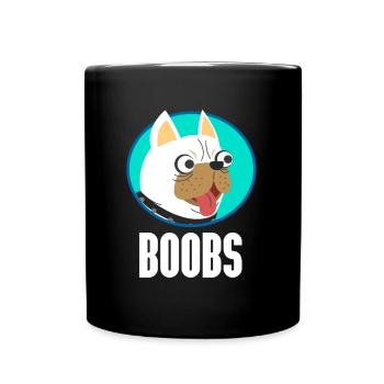 Boobs - Hund - Tasse einfarbig - Schwarz - Vorne
