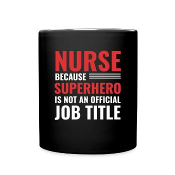 Krankenschwester - Tasse einfarbig - Schwarz - Vorne