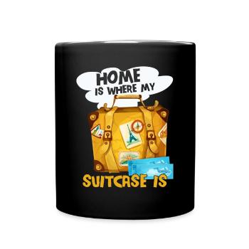 La maison est où ma valise est - Mug uni - noir - Devant