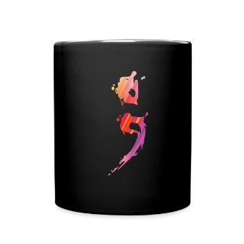 SemiColon-Gesundheits-Selbstmord-Bewusstseins-Entwurf - Tasse einfarbig - Schwarz - Vorne