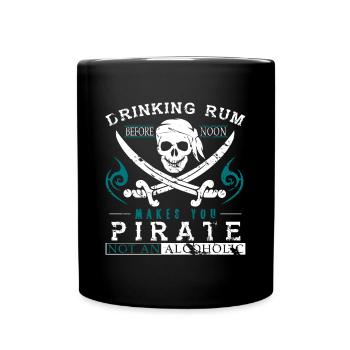 Drinking rum makes you a pirate gift - Full Colour Mug - black - Front