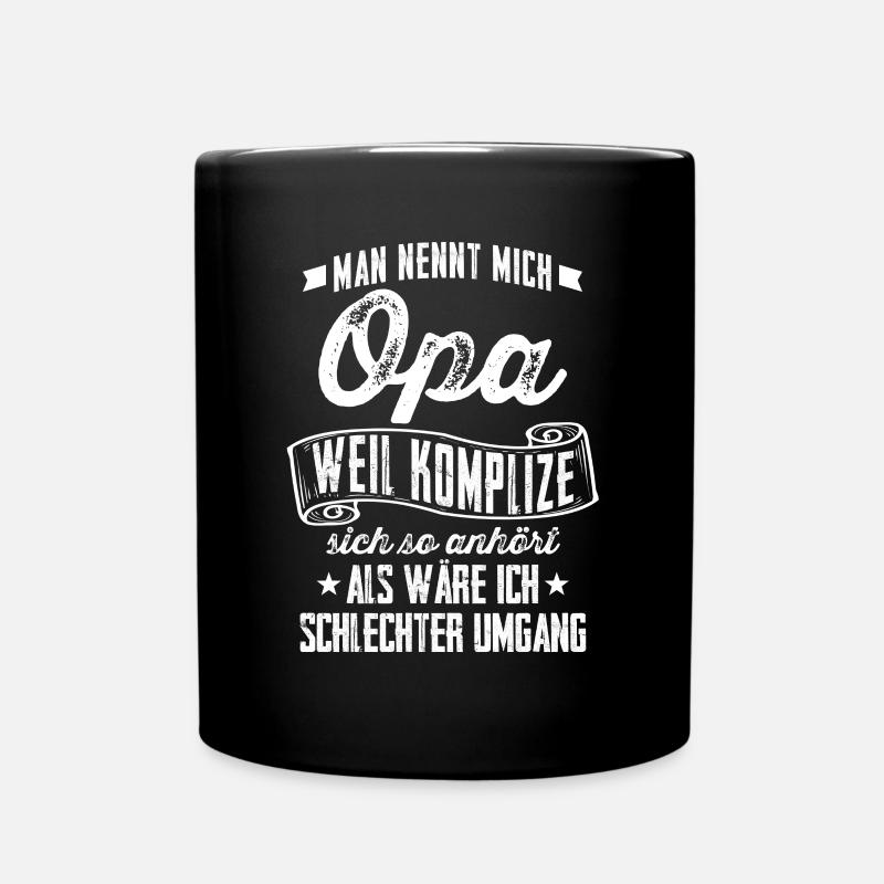 Großvater Opa = Komplize? Geschenk - Tasse einfarbig - Schwarz