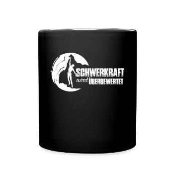 Klettern Schwerkraft überbewertet Geschenk - Tasse einfarbig - Schwarz - Vorne