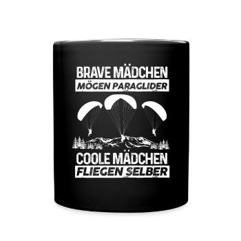 Gleitschirmfliegen Coole Mädchen fliegen Geschenk - Tasse einfarbig - Schwarz - Vorne