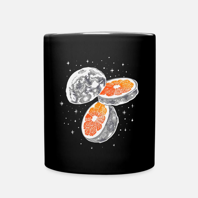 Der Mond ist eine Orange! moon orange - Tasse einfarbig - Schwarz