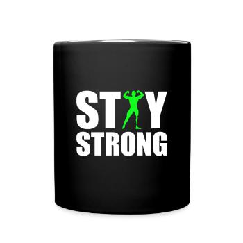Weight training with prosthesis - Full Colour Mug - black - Front