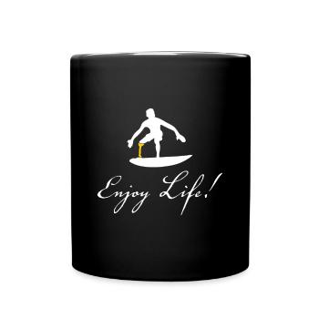 Surfer avec prothèse - Mug uni - noir - Devant