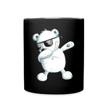 Dabbender Polar Bear I Dab Dance Animals I Dabbing Bear - Full Colour Mug - black - Front