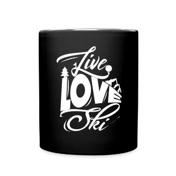 Aime le ski - Mug uni - noir - Devant