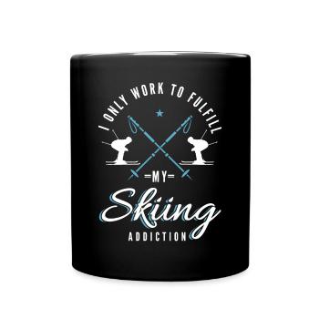 Ski addiction montagnes sports d'hiver skieurs skieurs - Mug uni - noir - Devant