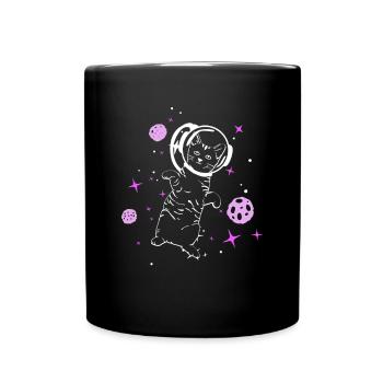 Cat Space Astronaut Funny Hangover All Physics - Full Colour Mug - black - Front