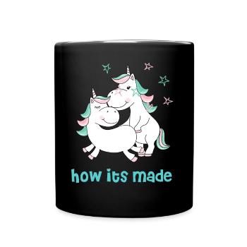 Licorne comment c'est fait - Mug uni - noir - Devant