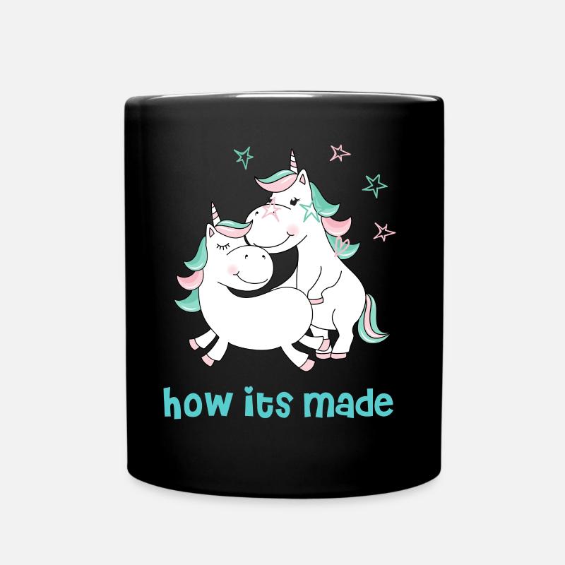 Unicorn how its made - Tasse einfarbig - Schwarz
