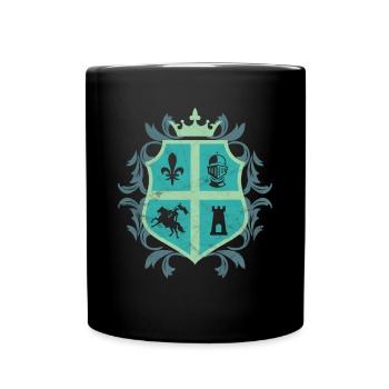 Ritter Wappen Schild Geschenk Kind Sohn Burg - Tasse einfarbig - Schwarz - Vorne