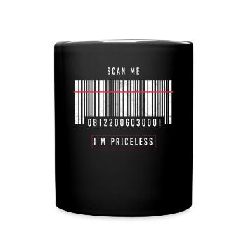 Say funny party gift bar code irony - Full Colour Mug - black - Front