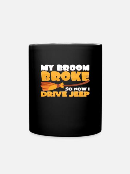 Halloween Hexenbesen - Tasse einfarbig - Schwarz