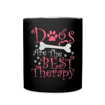 Les chiens sont le meilleur cadeau de thérapie - Mug uni - noir - Devant
