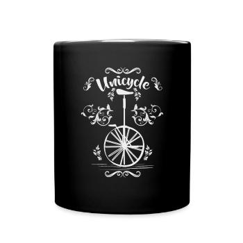 Einrad - Tasse einfarbig - Schwarz - Vorne