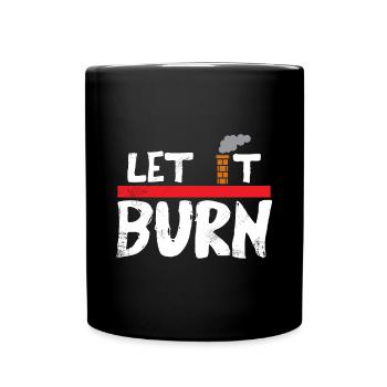 Let it burn gift Christmas fireplace - Full Colour Mug - black - Front