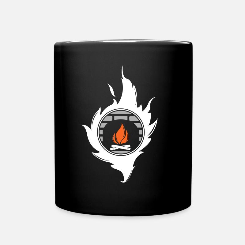 Kamin Feuer Geschenk Weihnachten - Tasse einfarbig - Schwarz