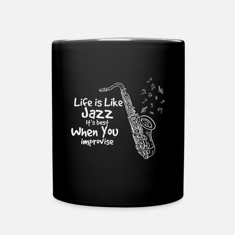 saxophone - Full Colour Mug - black