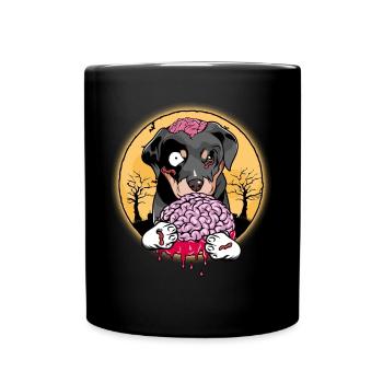 Rottweiler Halloween zombie dog gift - Full Colour Mug - black - Front