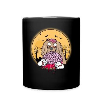 Cocker Spaniel Halloween Zombie Dog Gift - Full Colour Mug - black - Front