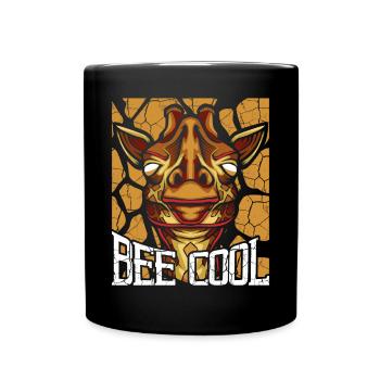 Motif de girafes - Mug uni - noir - Devant