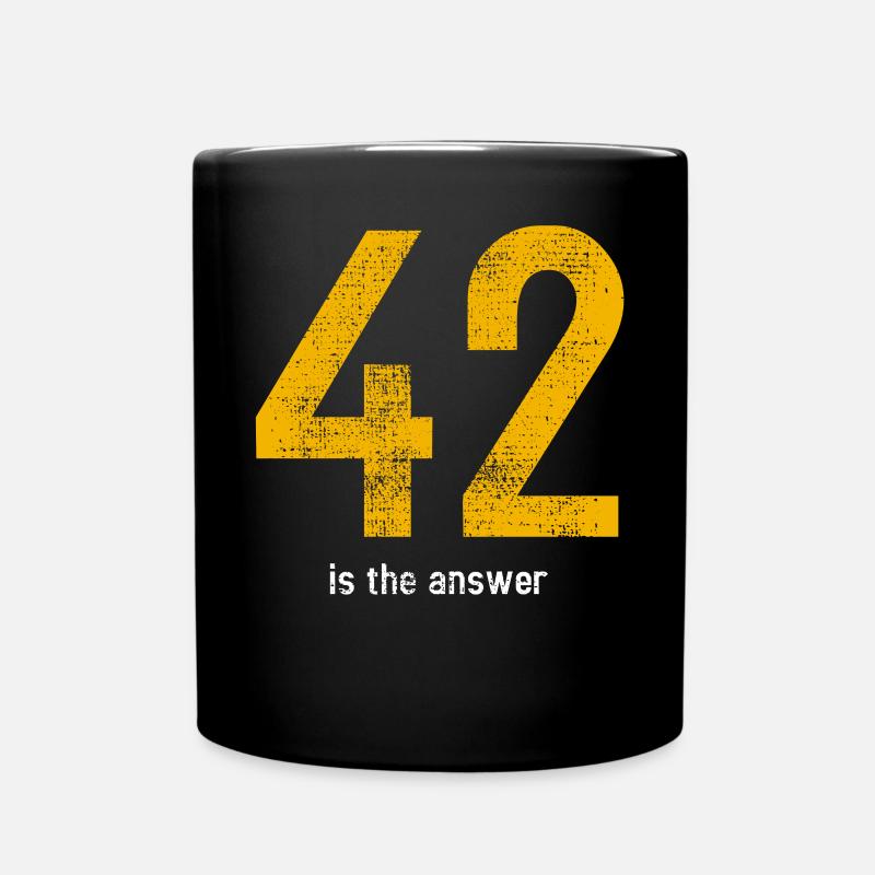 42 ist die Antwort - Tasse einfarbig - Schwarz