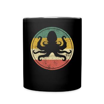Oktopus - Tasse einfarbig - Schwarz - Vorne