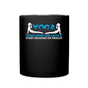 Yoga: laughter for life - Full Colour Mug - black - Front
