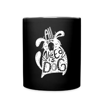 Hunde Geschenk Mops Dackel Sprüche Trainer Dogge - Tasse einfarbig - Schwarz - Vorne