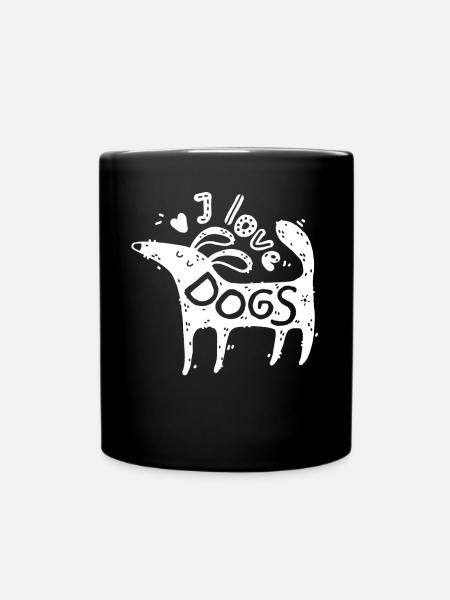 Hunde Geschenk Mops Dackel Sprüche Trainer Dogge - Tasse einfarbig - Schwarz