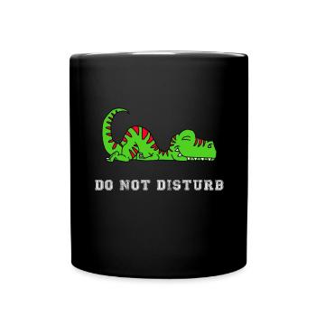 Dino Do Not Disturb Sleep Sleep T-Trex Tired - Full Colour Mug - black - Front