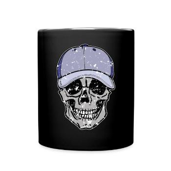 Crâne - avec capuchon - Mug uni - noir - Devant