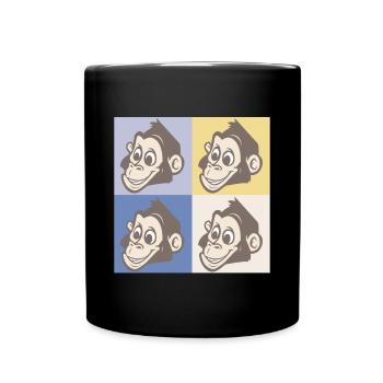 Pop Art Monkey - Full Colour Mug - black - Front