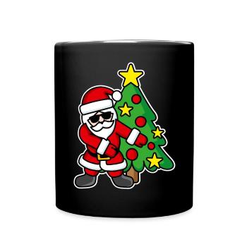 Sapin de Noël père Noël FLOSS DANCE FLOSSING - Mug uni - noir - Devant