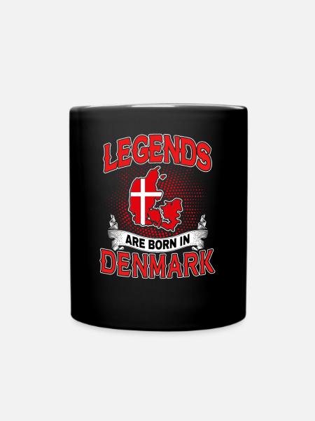 Legenden Dänemark Fahne Flagge Geschenk - Tasse einfarbig - Schwarz