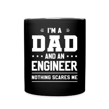 Père ingénieur - Mug uni - noir - Devant