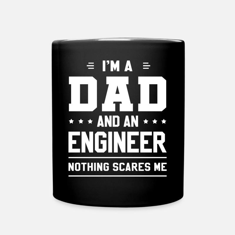 Vater Ingenieur - Tasse einfarbig - Schwarz
