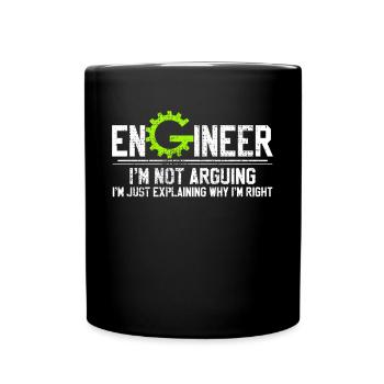 Vintage Ingenieur Shirt - Tasse einfarbig - Schwarz - Vorne