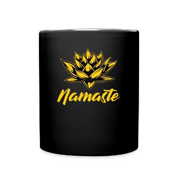 NAMASTE YOGA Lotus Zen Meditation Buddha - Tasse einfarbig - Schwarz - Vorne