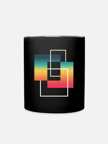 Carrés géométriques - Mug uni - noir
