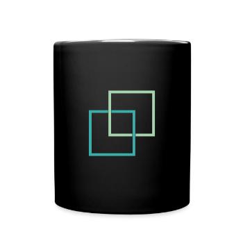 Geometrische Formen Vierecke - Tasse einfarbig - Schwarz - Vorne