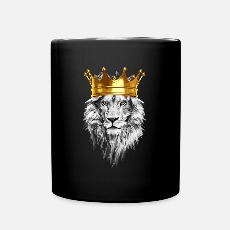 Löwe Krone König - Tasse einfarbig - Schwarz