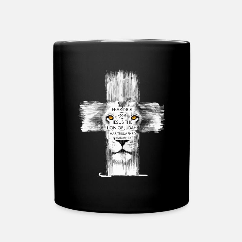 Löwe Jesus Kreuz Judah - Tasse einfarbig - Schwarz