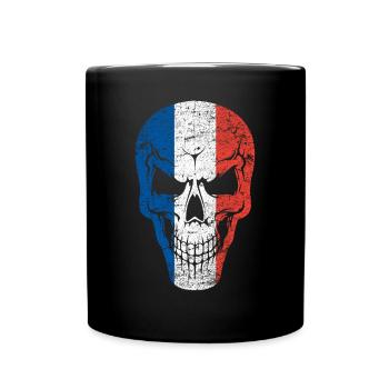 Crâne france - Mug uni - noir - Devant