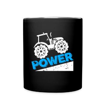 Traktor Kraft Geschenk Kindergarten Kinder - Tasse einfarbig - Schwarz - Vorne