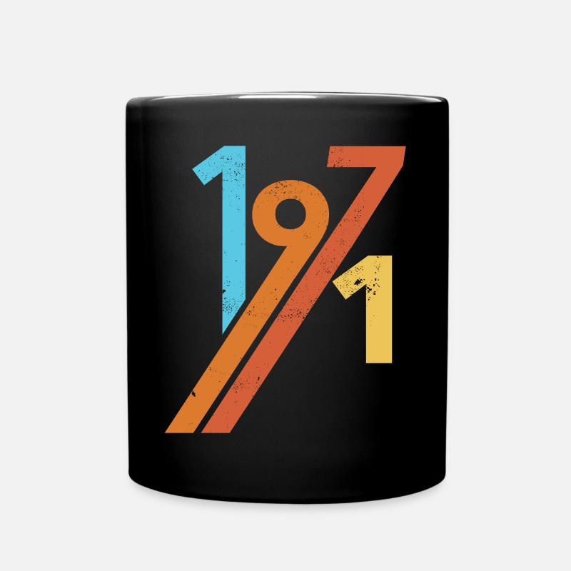 1971 vintage retro birthday - Full Colour Mug - black